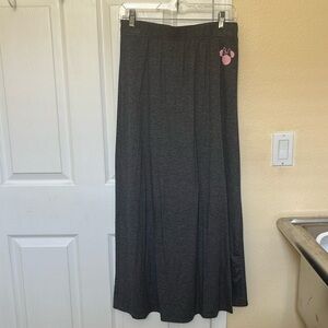 Women’s Dark Gray Maxi Skirt with Pink Accent